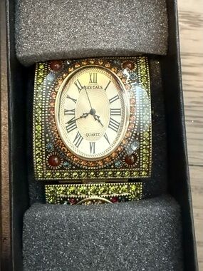 Heidi Daus Multicolor Jeweled Cuff Watch